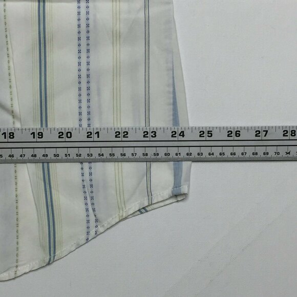 Cubavera Men's Button Up Short Sleeve Collared Shirt White Striped Size XL - Picture 7 of 10